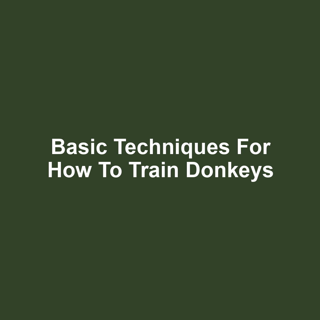Basic Techniques for How to Train Donkeys
