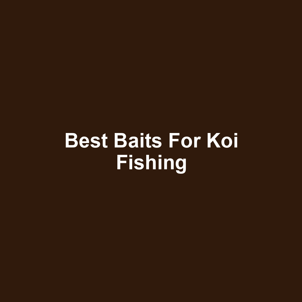Best Baits for Koi Fishing