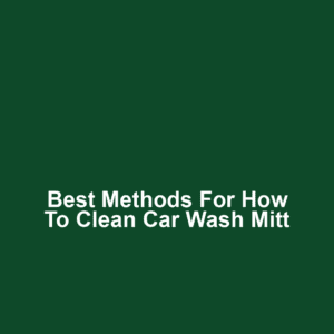 Best Methods for How to Clean Car Wash Mitt