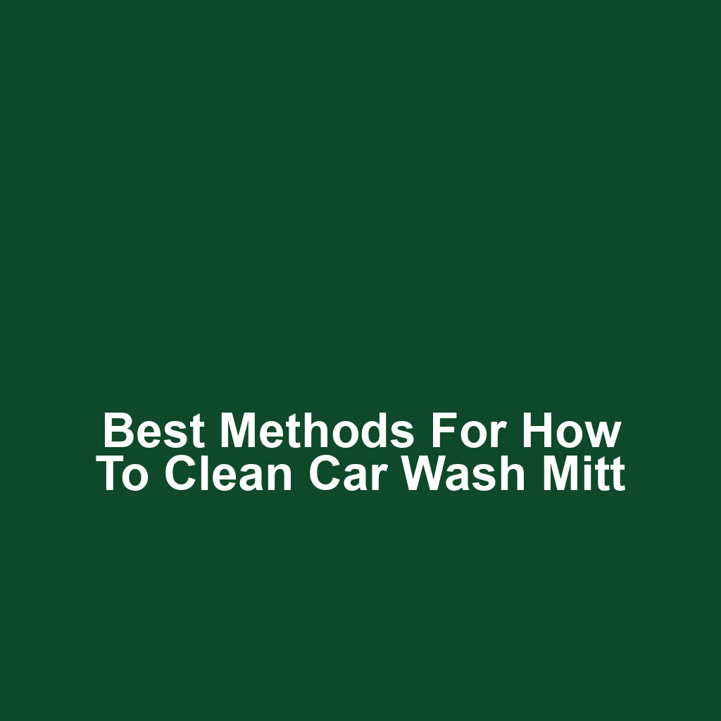 Best Methods for How to Clean Car Wash Mitt