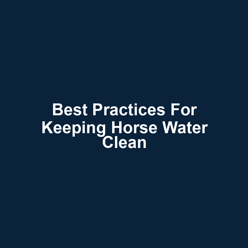 Best Practices for Keeping Horse Water Clean