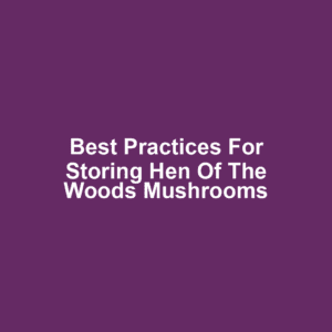 Best Practices for Storing Hen of the Woods Mushrooms