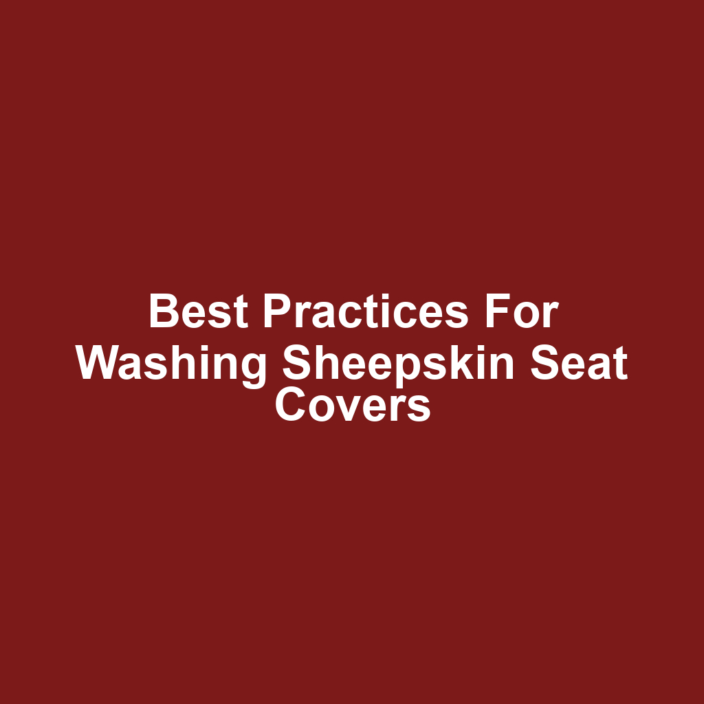 Best Practices for Washing Sheepskin Seat Covers
