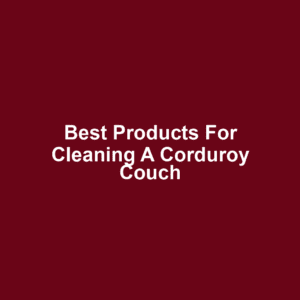 Best Products for Cleaning a Corduroy Couch
