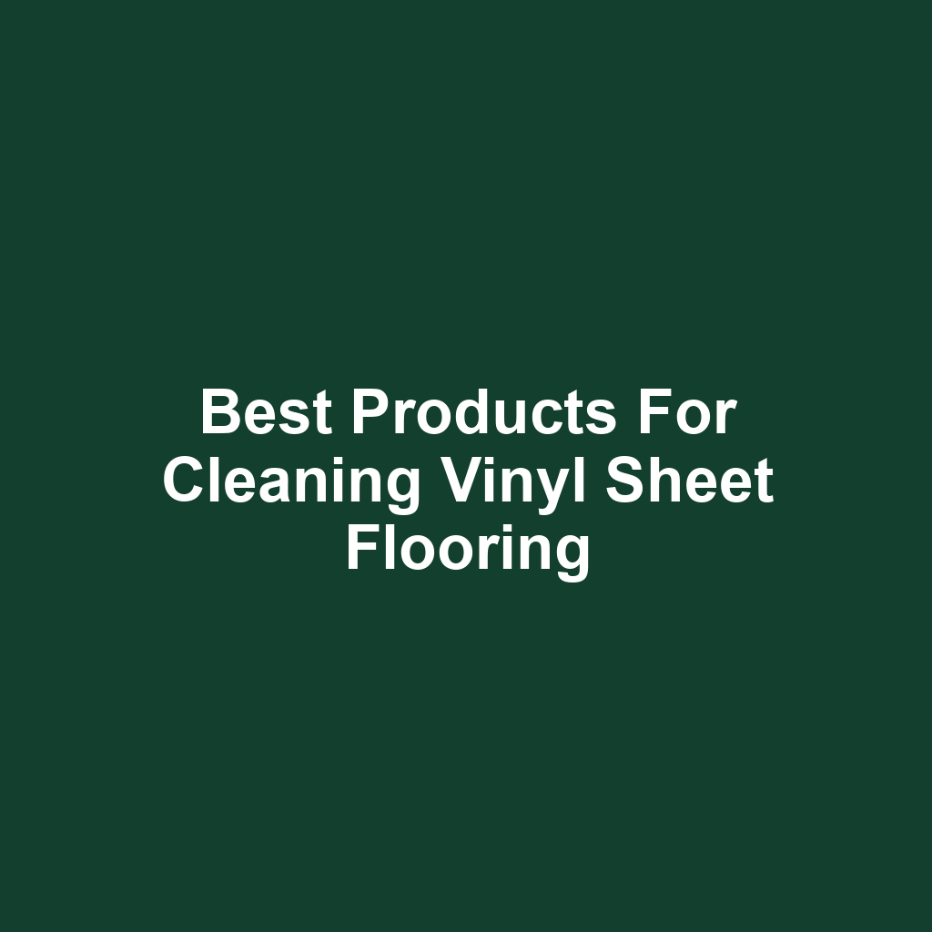 Best Products for Cleaning Vinyl Sheet Flooring