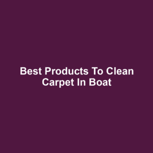 Best Products to Clean Carpet in Boat