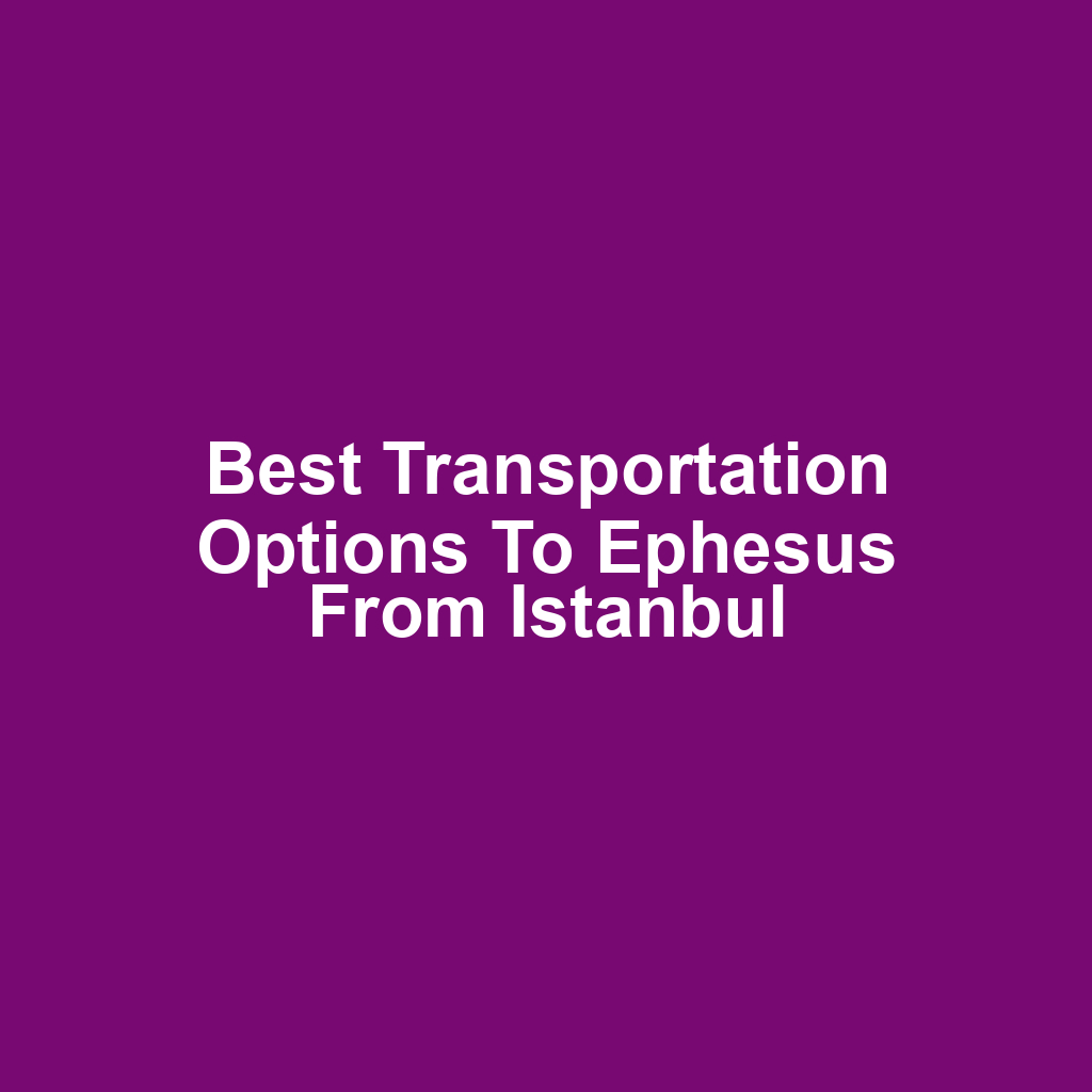 Best transportation options to ephesus from istanbul