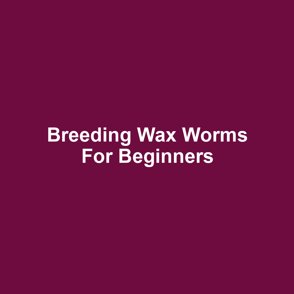 Breeding Wax Worms for Beginners