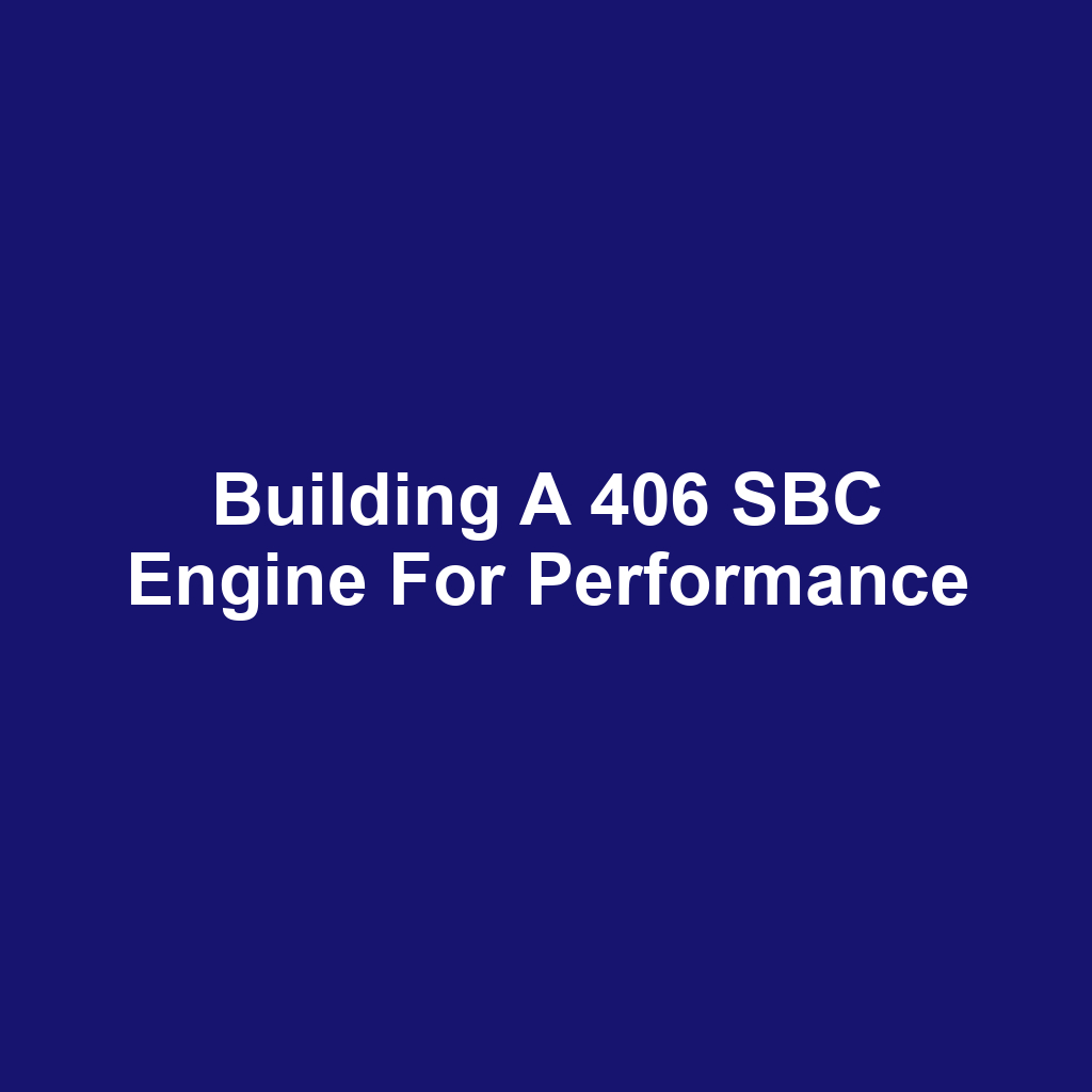 Building a 406 SBC Engine for Performance