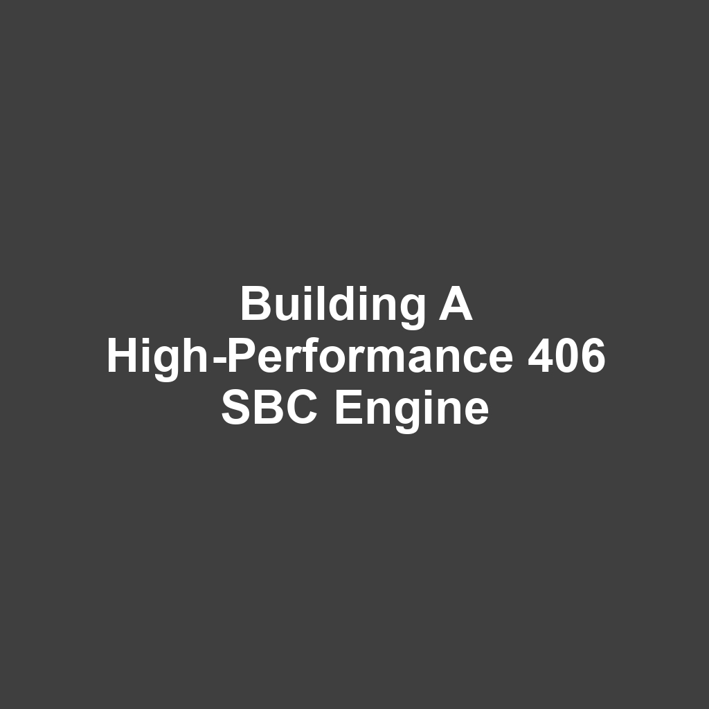 Building a High-Performance 406 SBC Engine