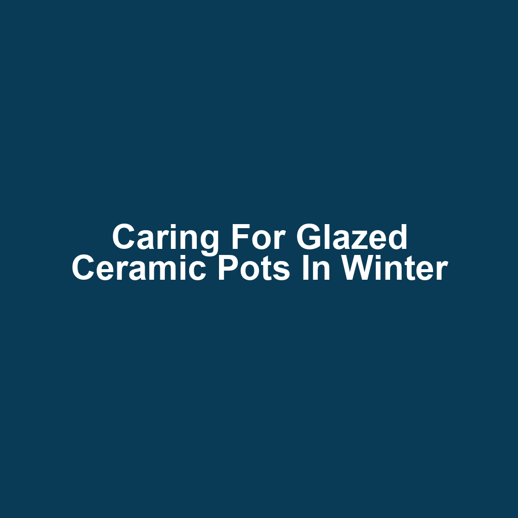 Caring for Glazed Ceramic Pots in Winter