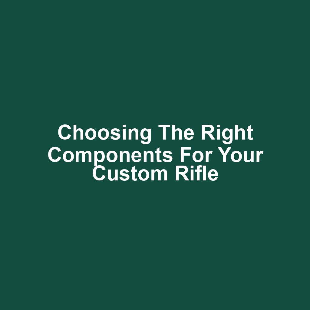 Choosing the Right Components for Your Custom Rifle