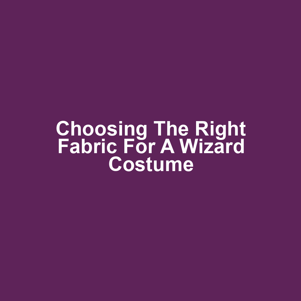Choosing the Right Fabric for a Wizard Costume