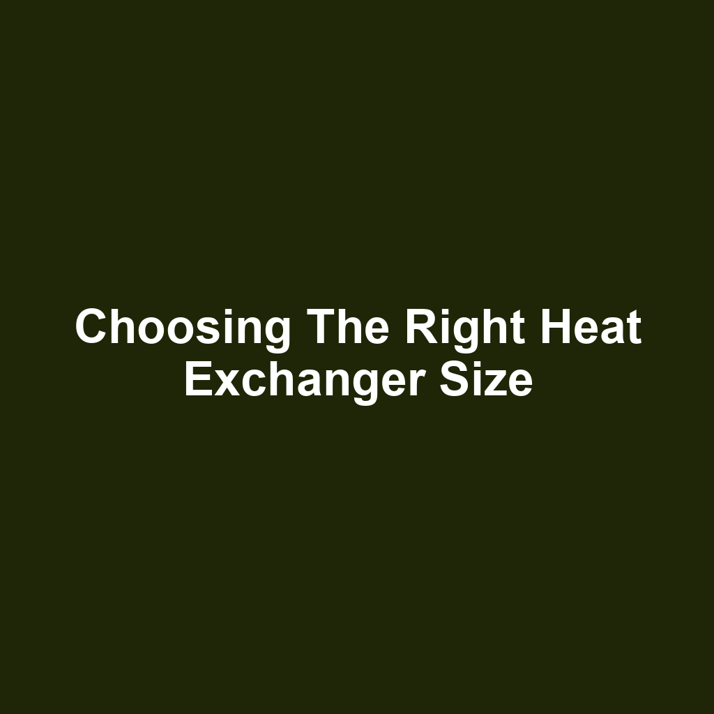 Choosing the Right Heat Exchanger Size