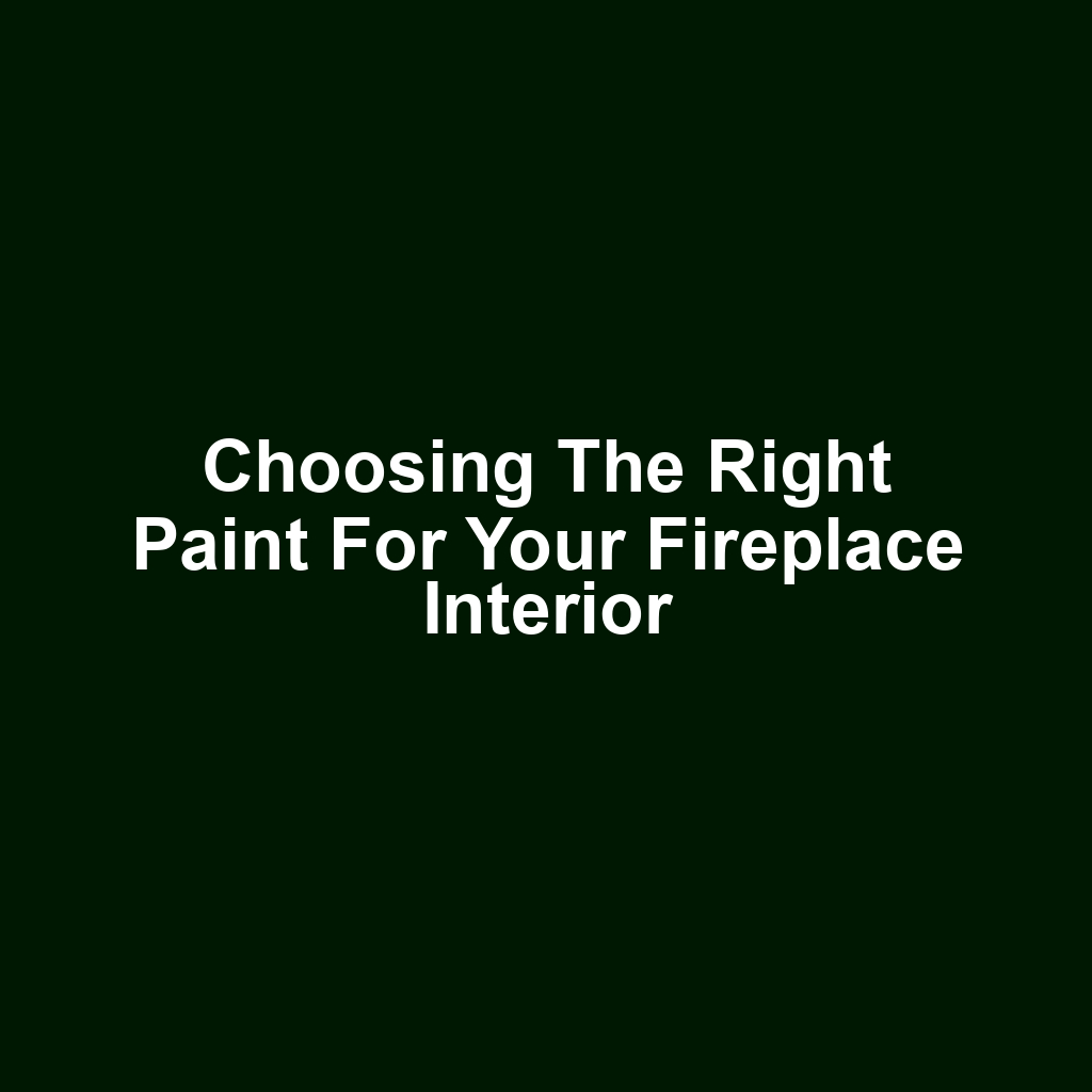 Choosing the Right Paint for Your Fireplace Interior