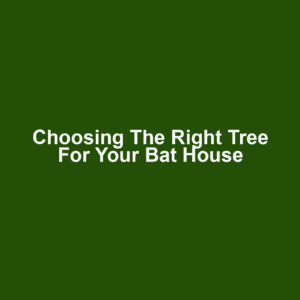 Choosing the Right Tree for Your Bat House