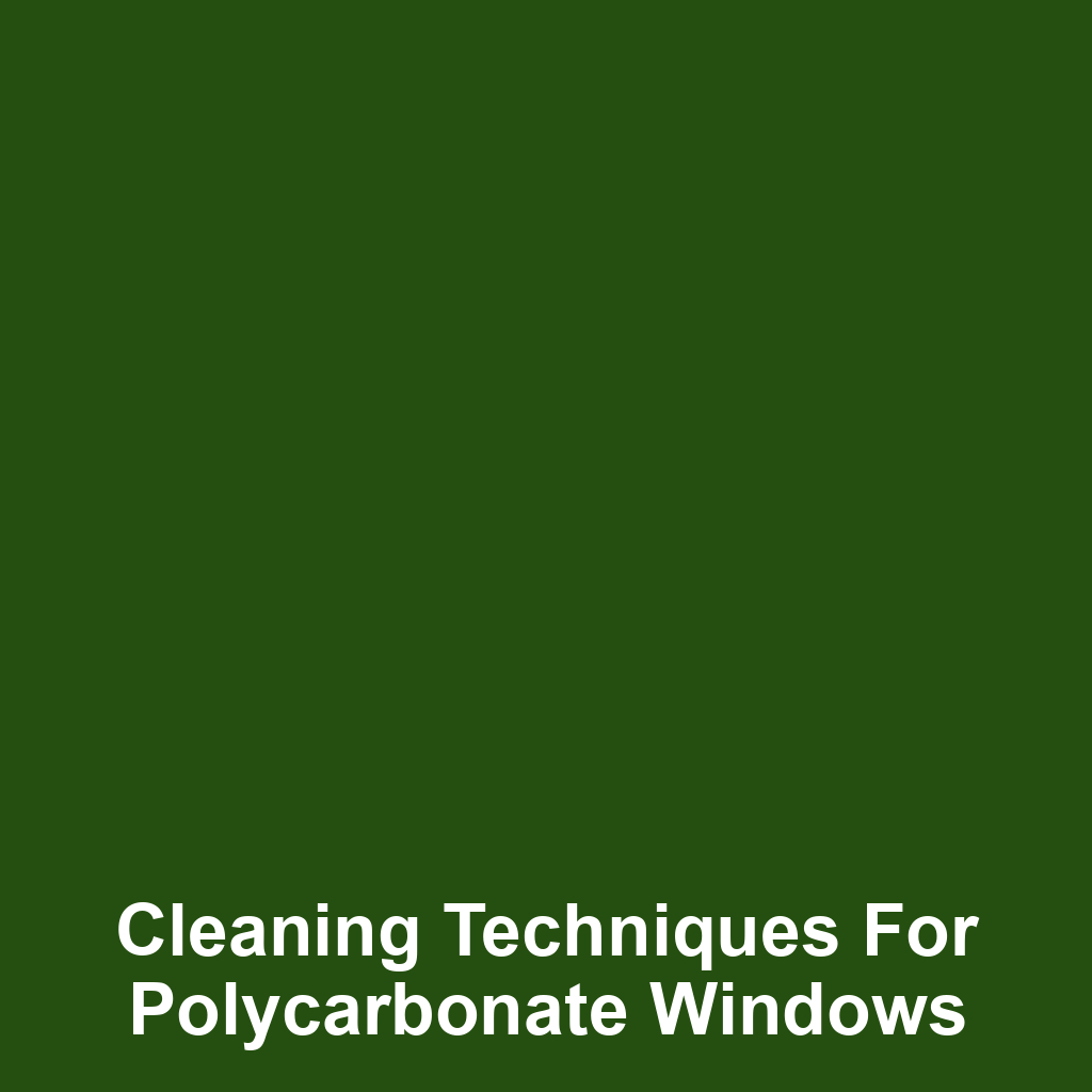 Cleaning Techniques for Polycarbonate Windows