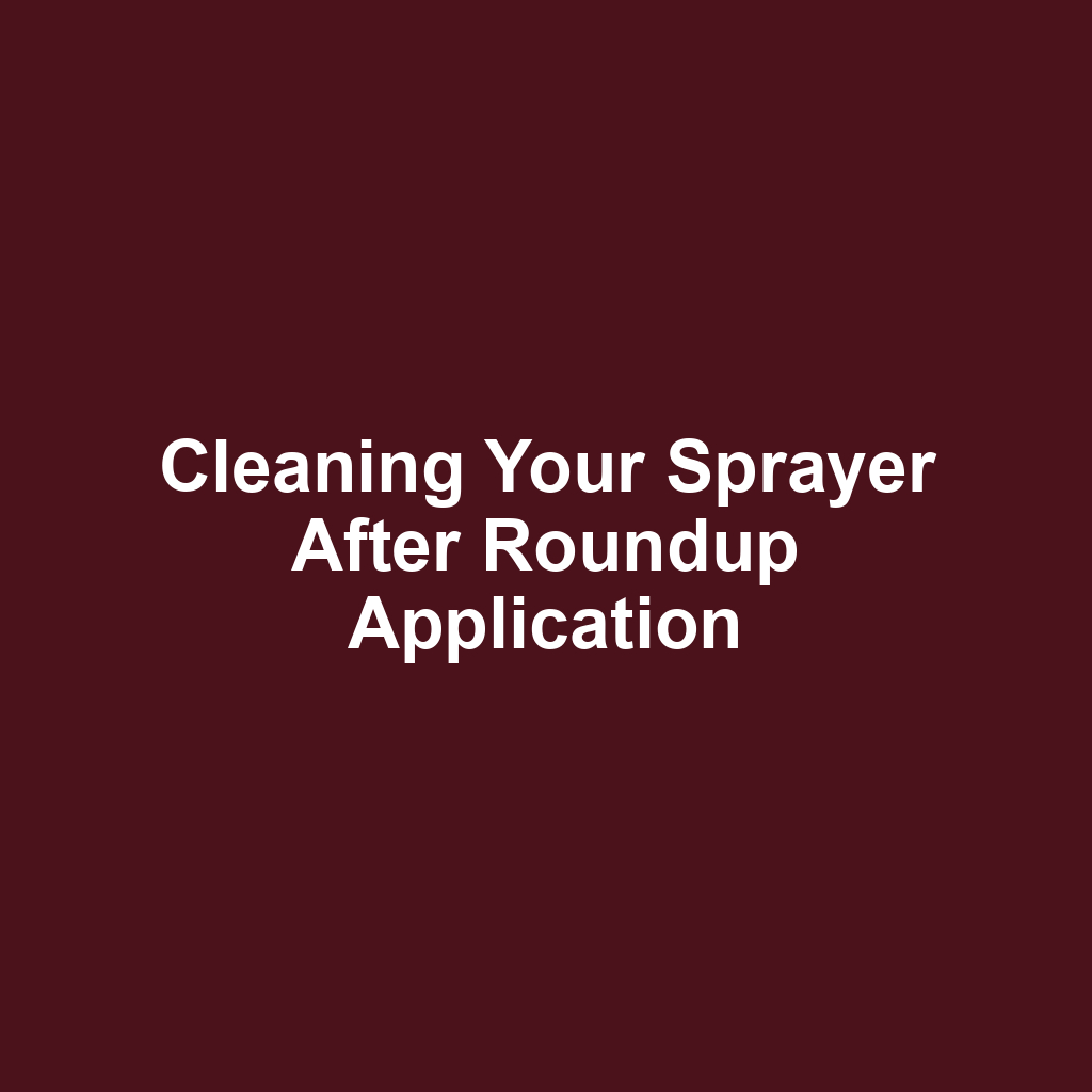 Cleaning Your Sprayer After Roundup Application
