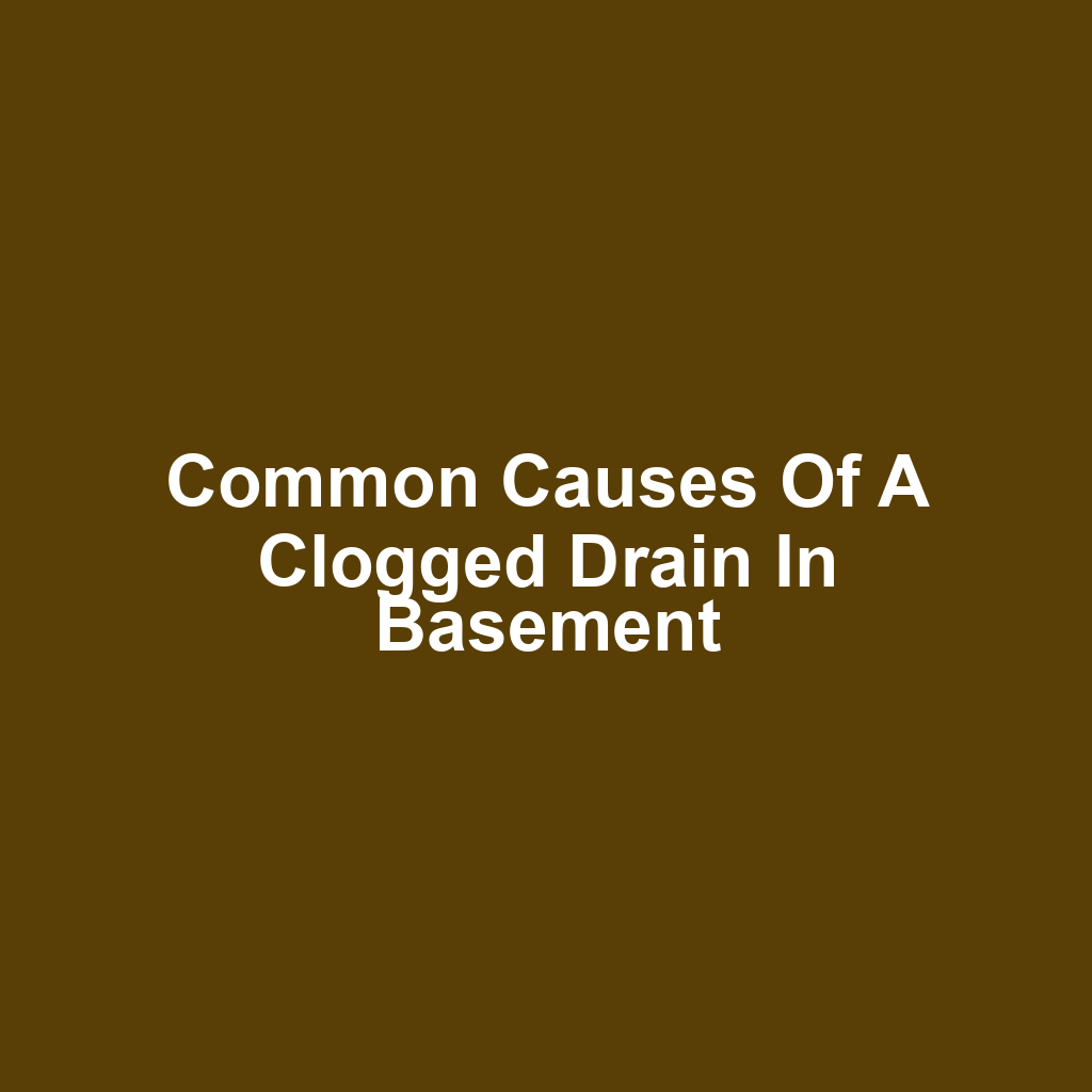 Common Causes of a Clogged Drain in Basement