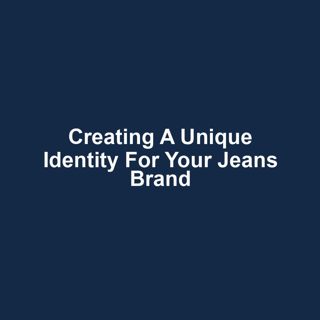 Creating a Unique Identity for Your Jeans Brand
