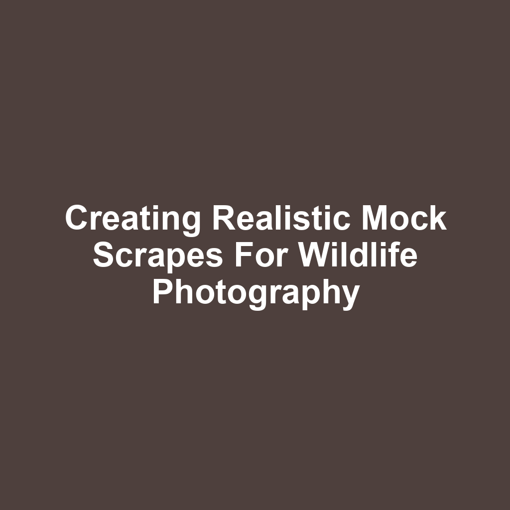Creating Realistic Mock Scrapes for Wildlife Photography