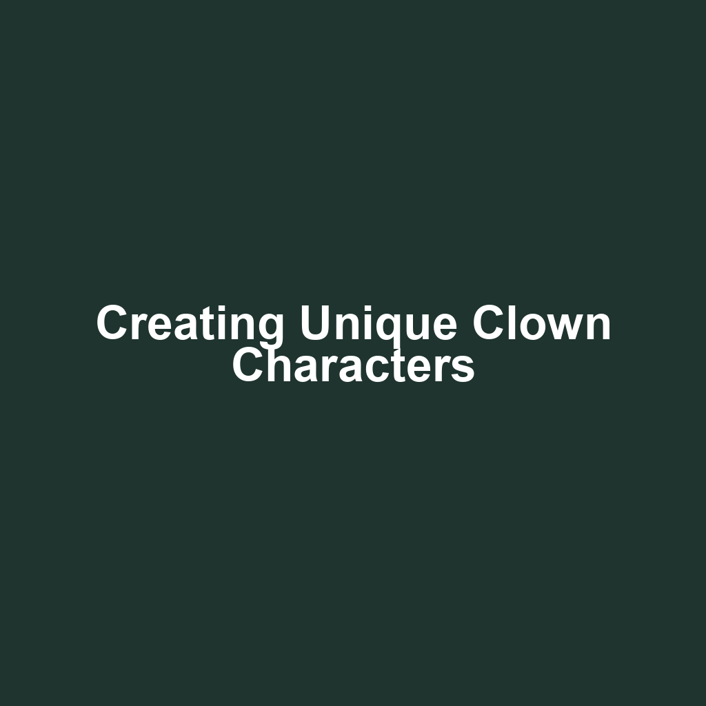 Creating Unique Clown Characters