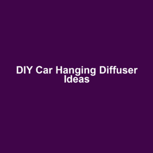 DIY Car Hanging Diffuser Ideas
