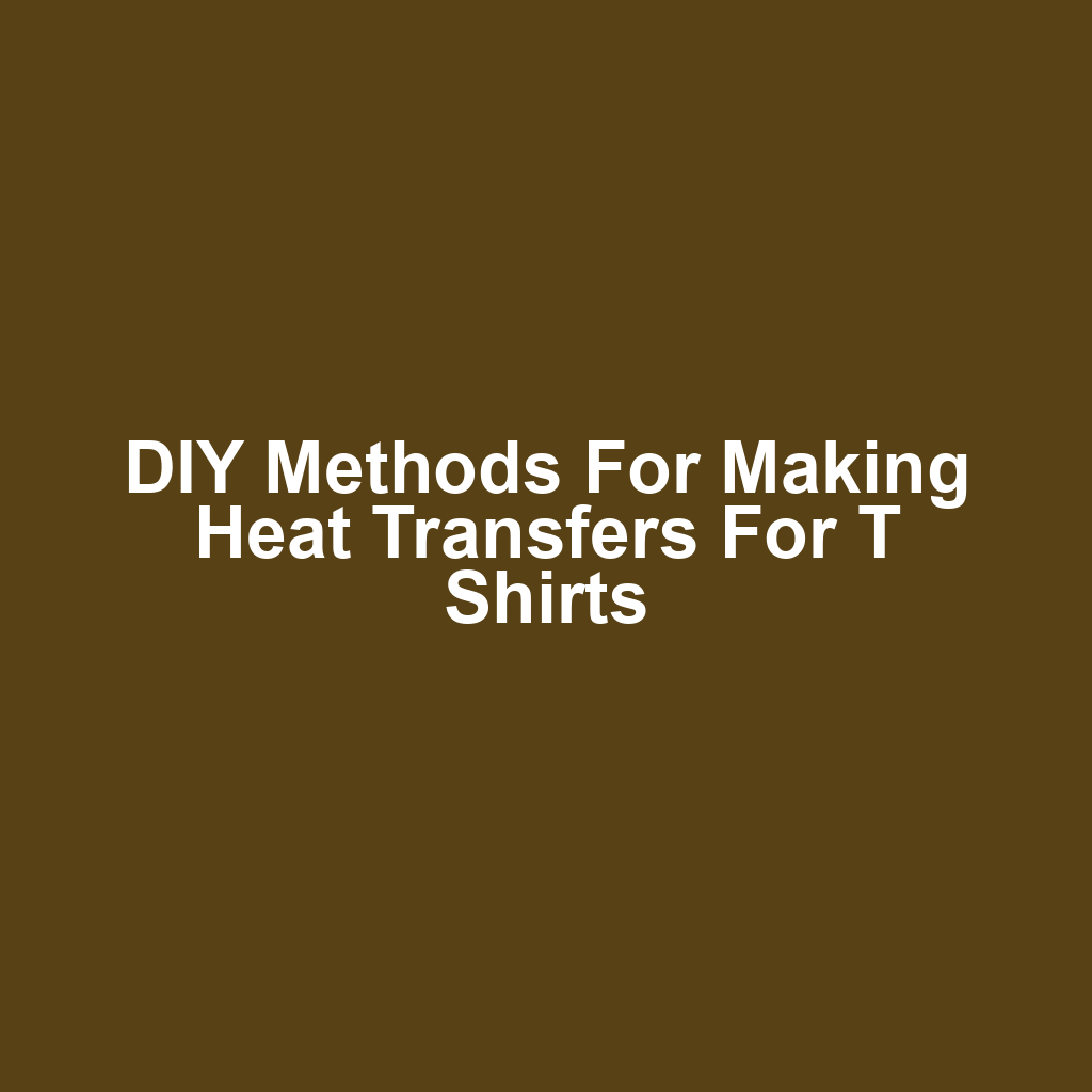 DIY Methods for Making Heat Transfers for T Shirts