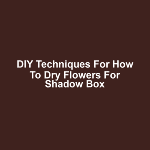 DIY Techniques for How to Dry Flowers for Shadow Box