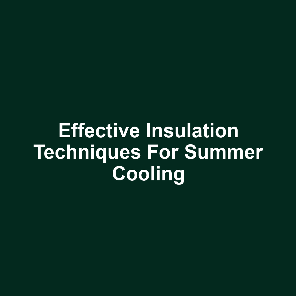 Effective Insulation Techniques for Summer Cooling