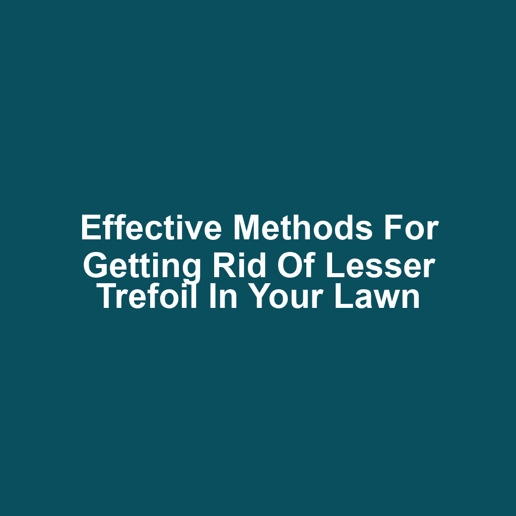 Effective Methods for Getting Rid of Lesser Trefoil in Your Lawn