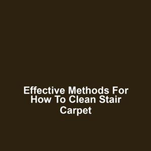 Effective Methods for How to Clean Stair Carpet