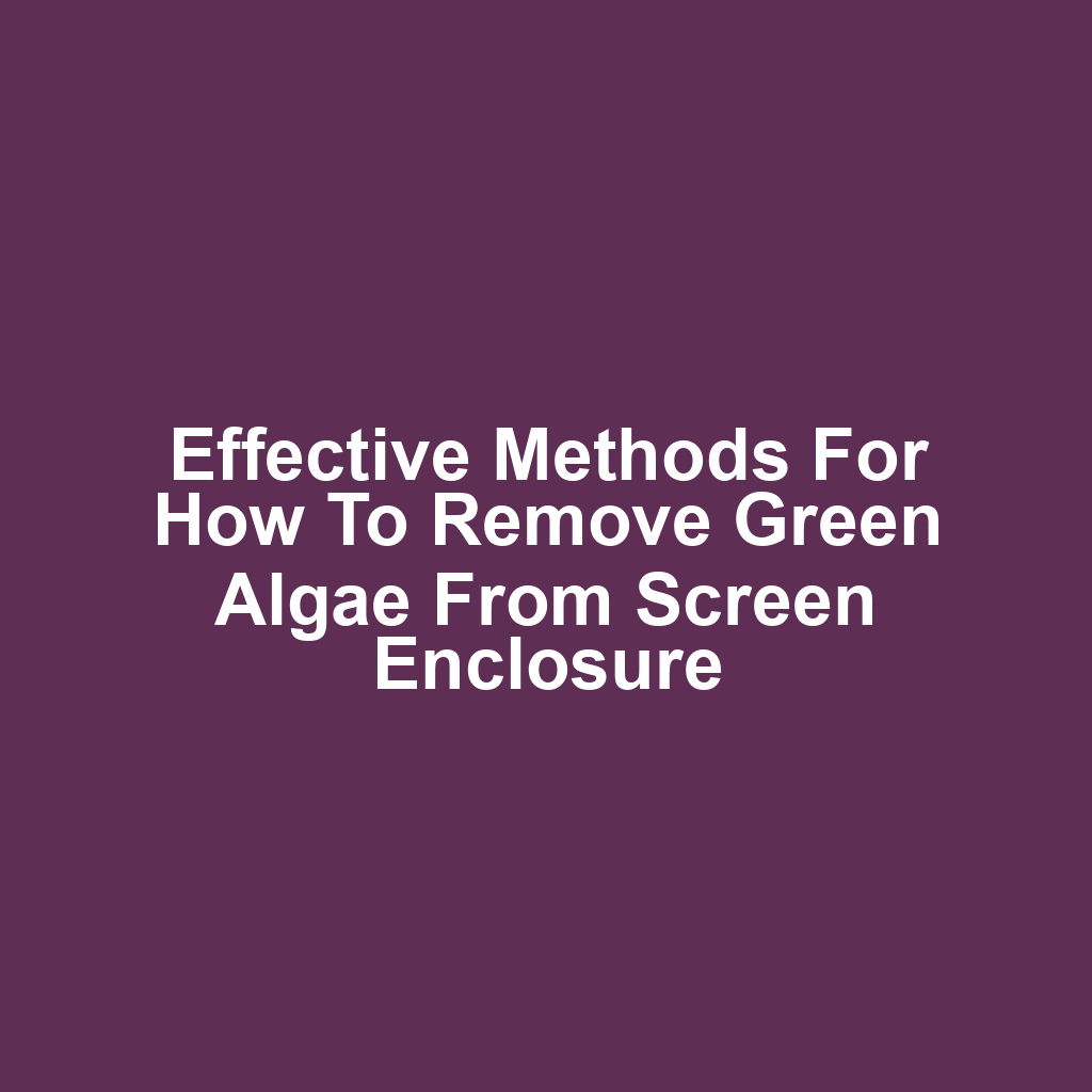 Effective methods for how to remove green algae from screen enclosure