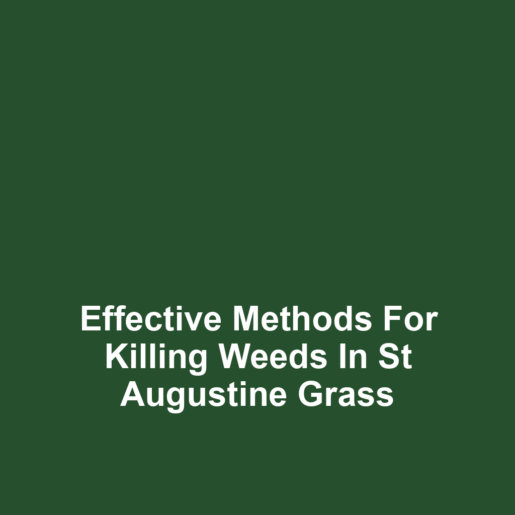 Effective Methods for Killing Weeds in St Augustine Grass