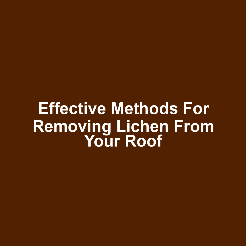 Effective methods for removing lichen from your roof