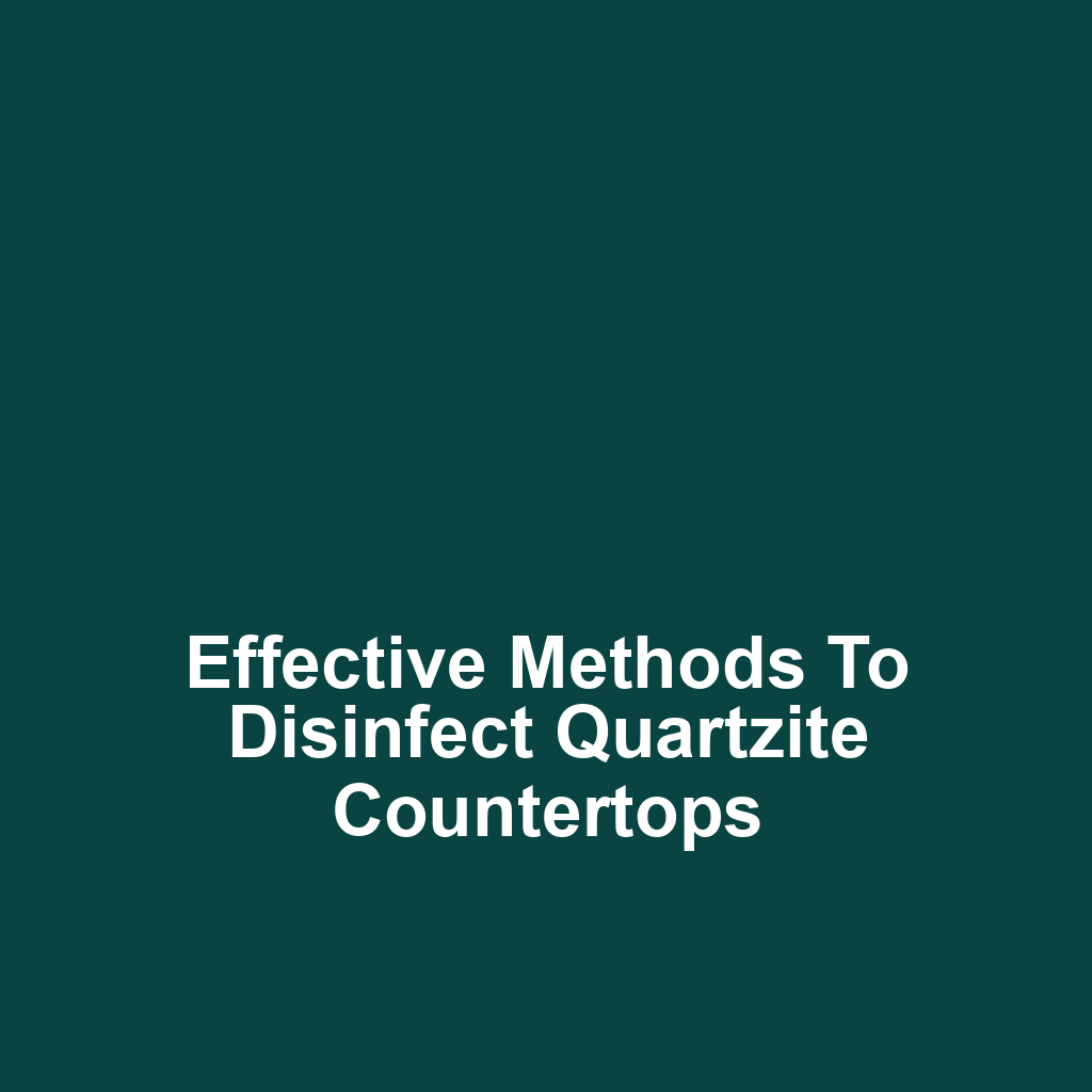 Effective Methods to Disinfect Quartzite Countertops