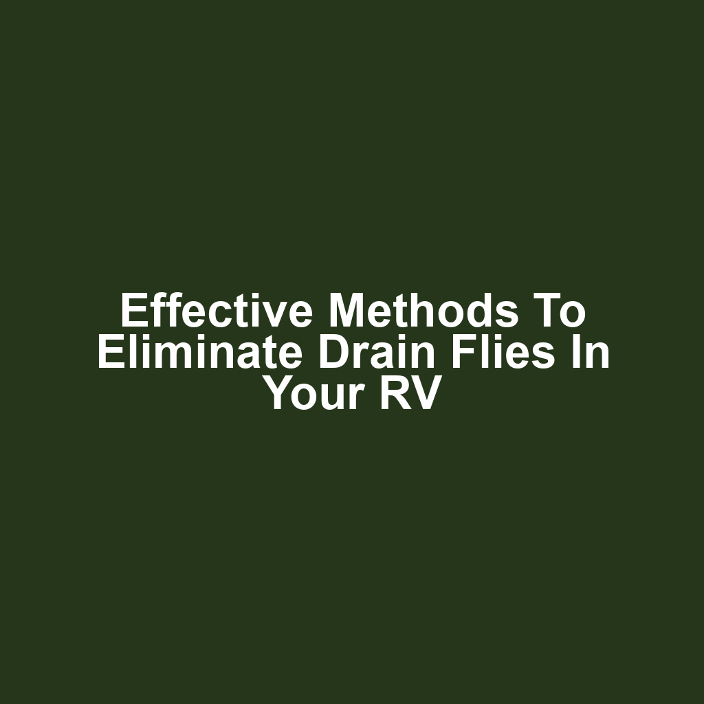 Effective Methods to Eliminate Drain Flies in Your RV