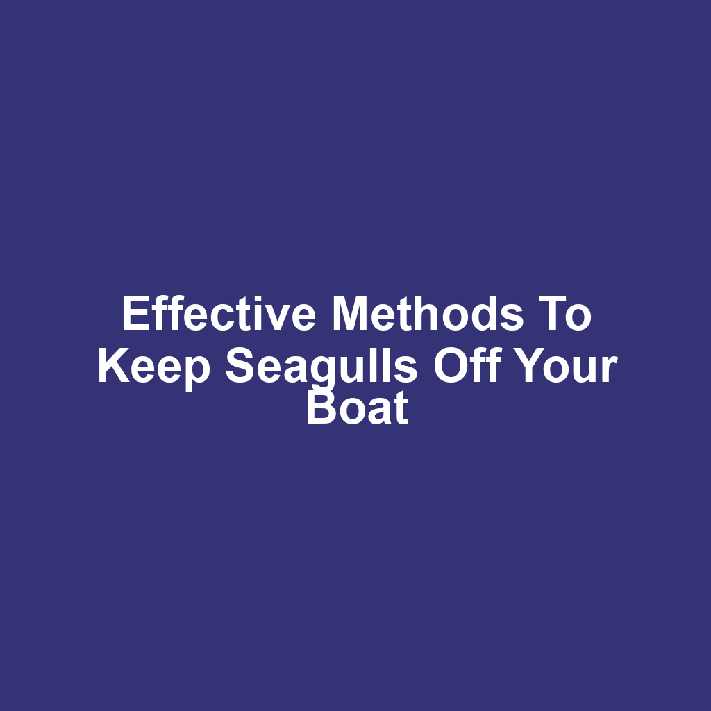 Effective Methods to Keep Seagulls Off Your Boat