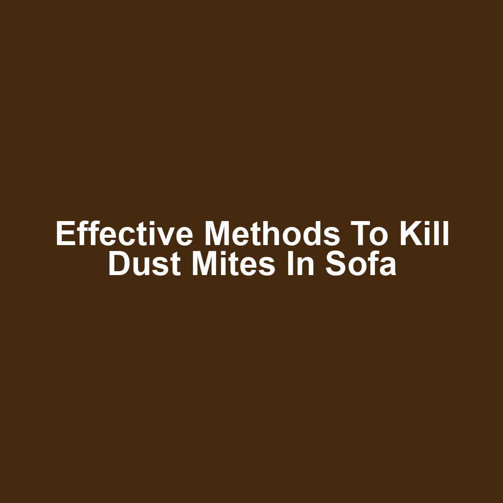 Effective Methods to Kill Dust Mites in Sofa