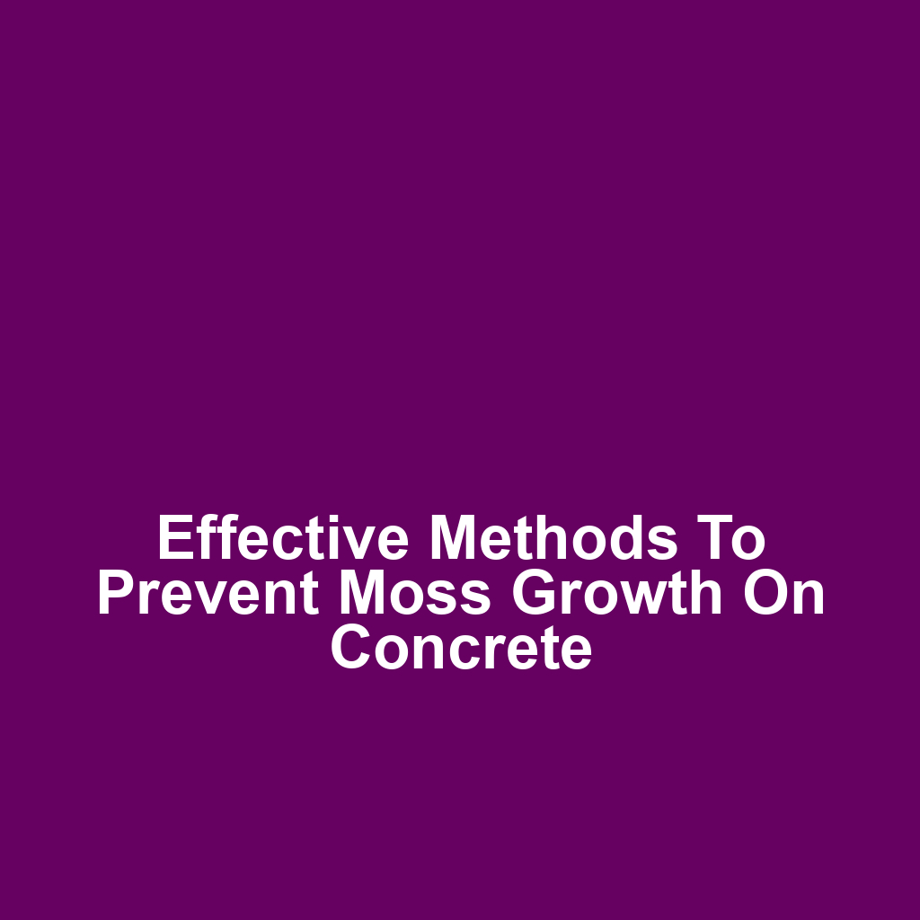 Effective Methods to Prevent Moss Growth on Concrete
