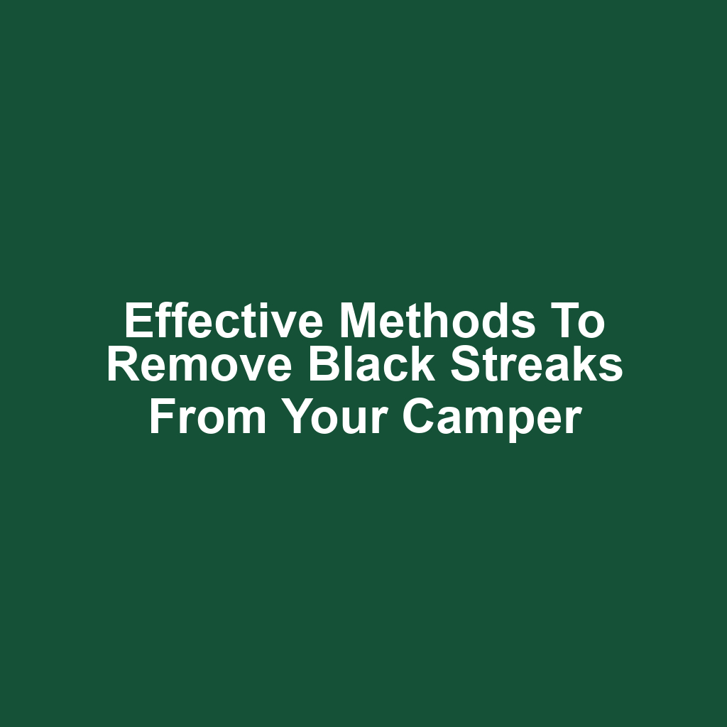 Effective methods to remove black streaks from your camper