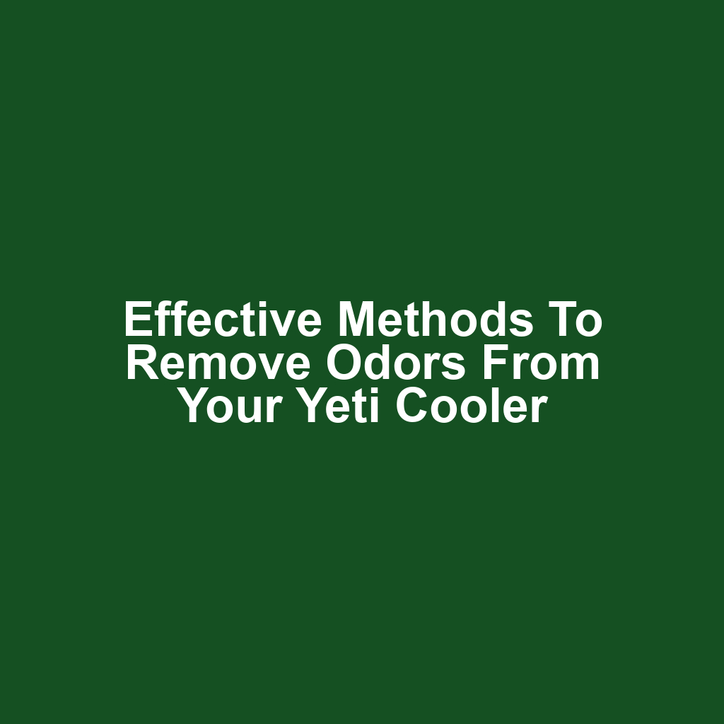 Effective methods to remove odors from your yeti cooler