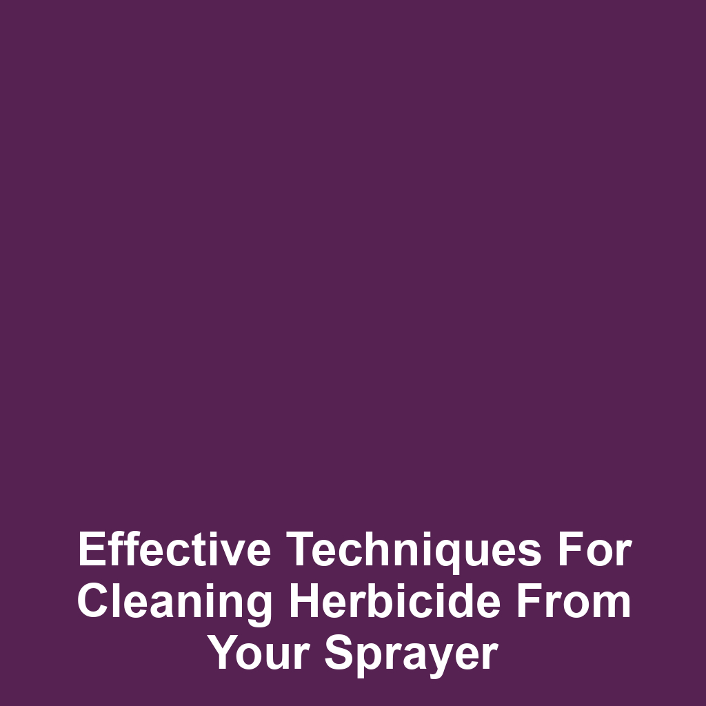 Effective techniques for cleaning herbicide from your sprayer