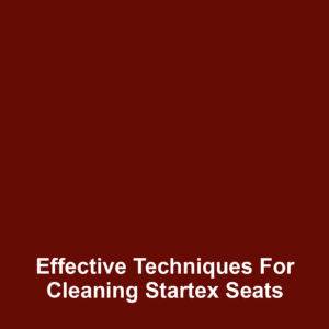 Effective Techniques for Cleaning Startex Seats