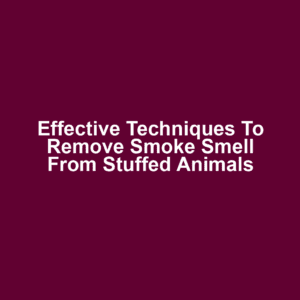 Effective techniques to remove smoke smell from stuffed animals