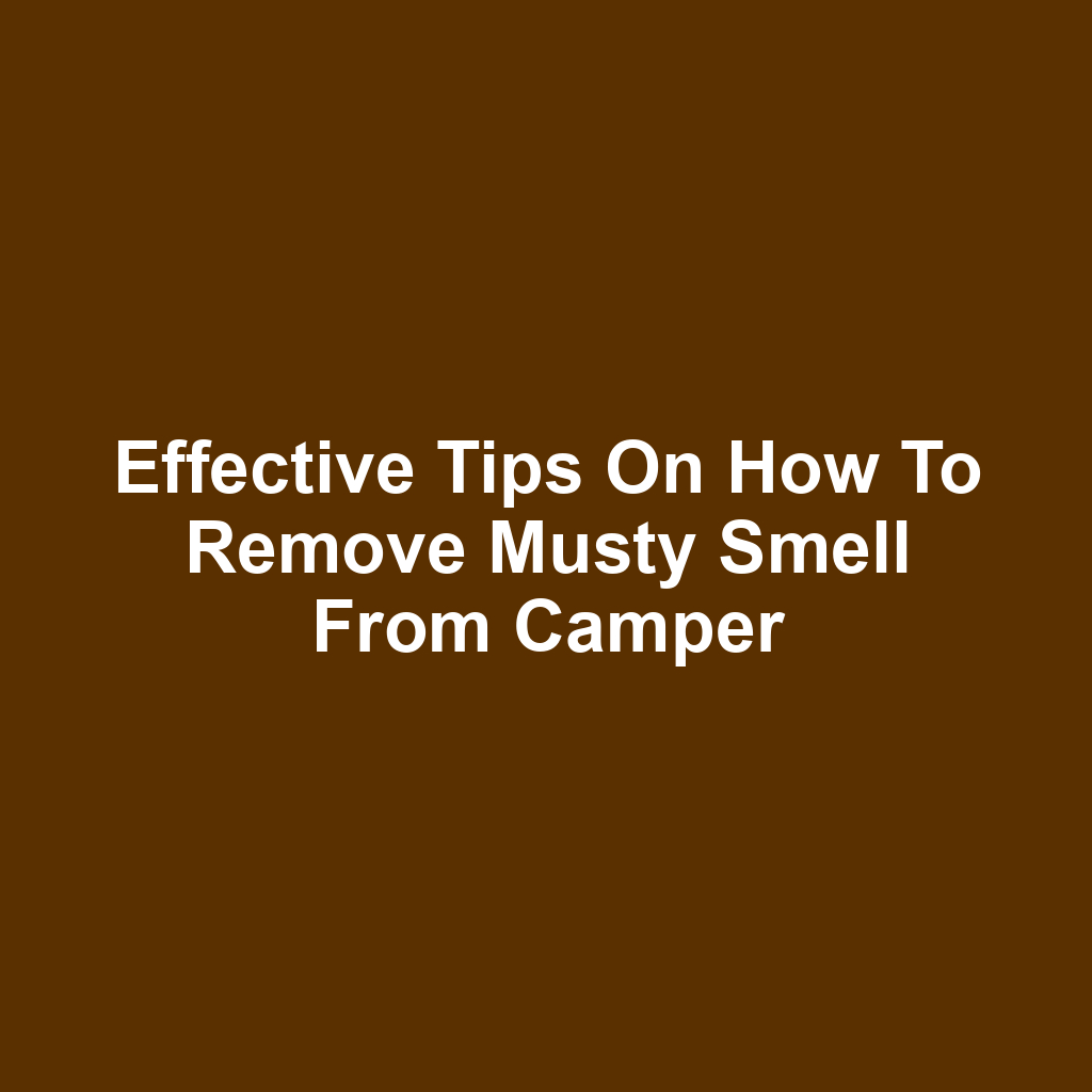Effective tips on how to remove musty smell from camper