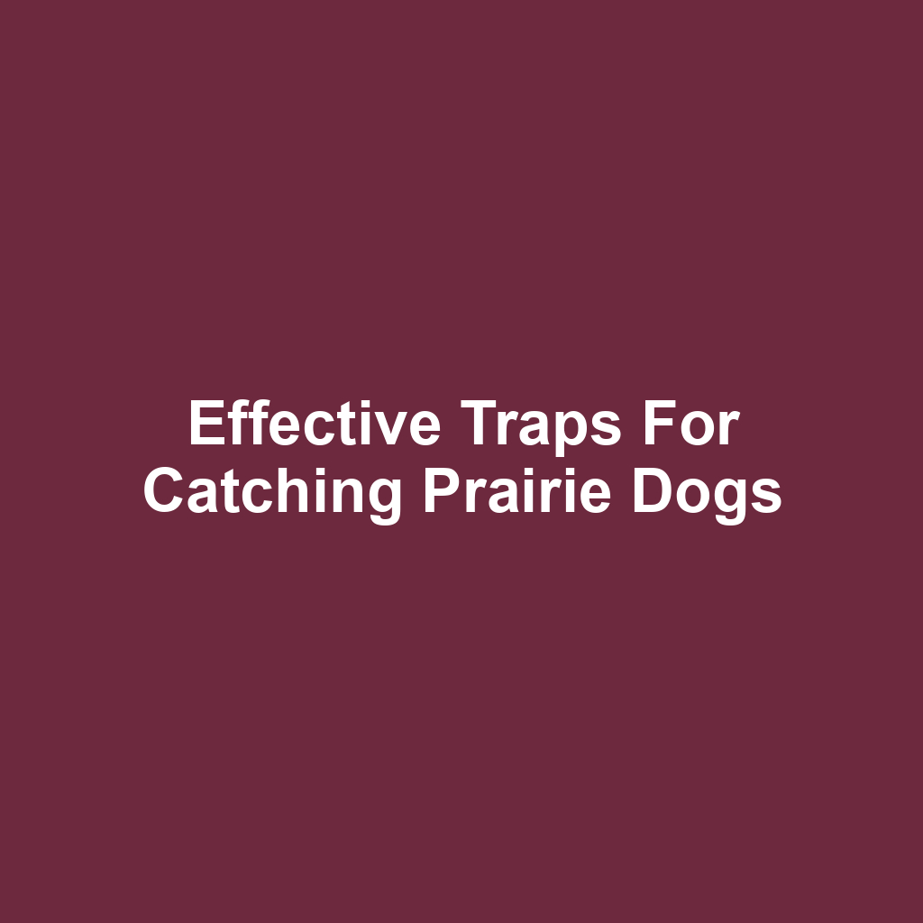 Effective Traps for Catching Prairie Dogs