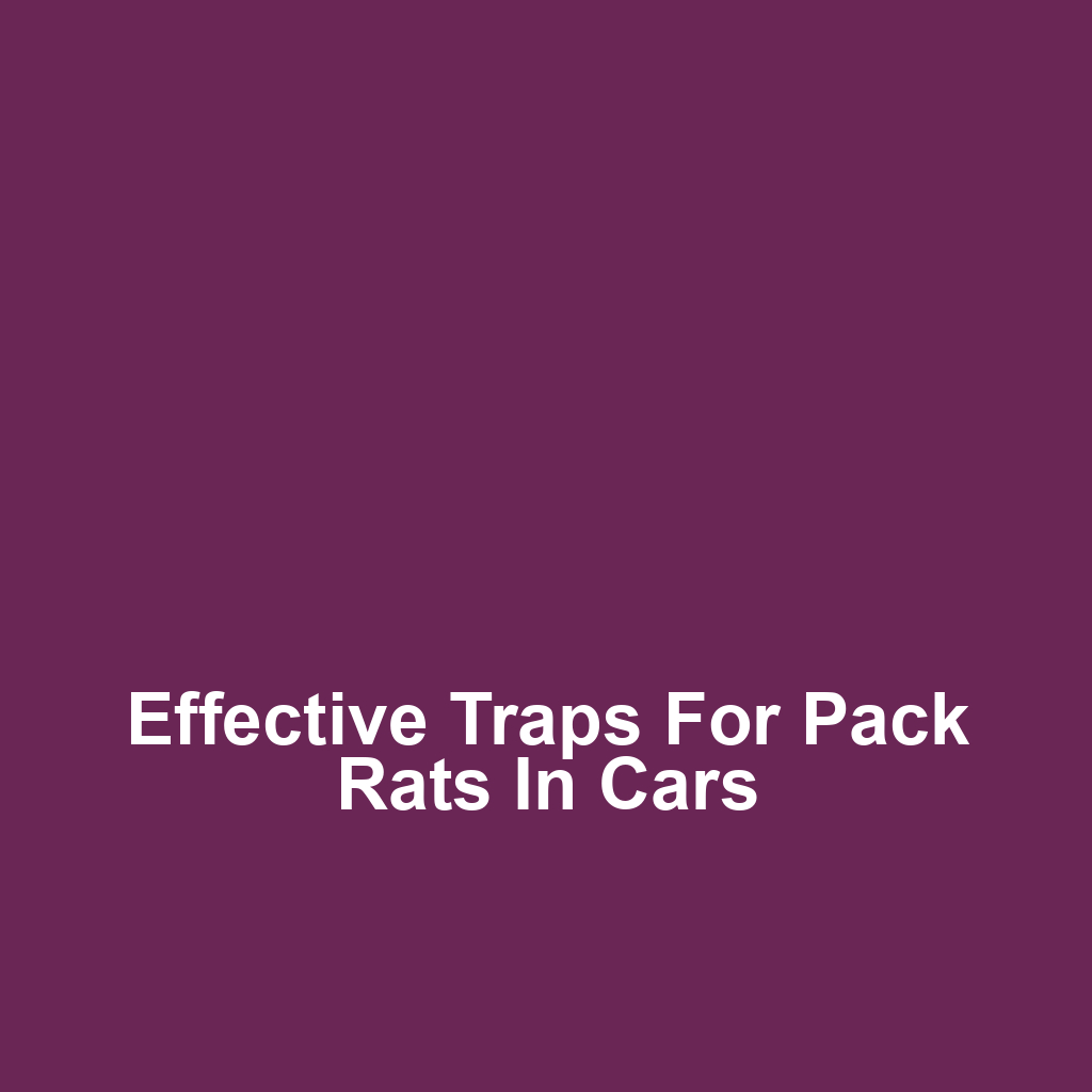 Effective Traps for Pack Rats in Cars