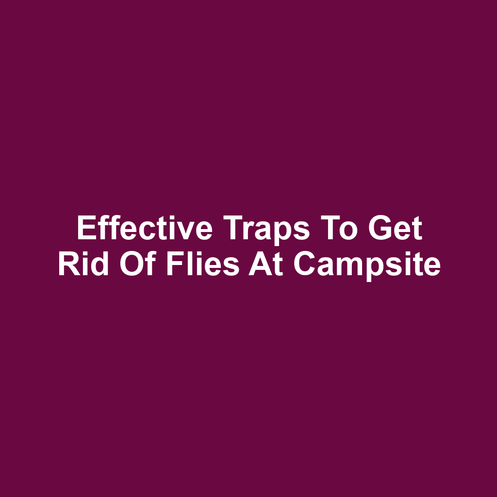 Effective Traps to Get Rid of Flies at Campsite
