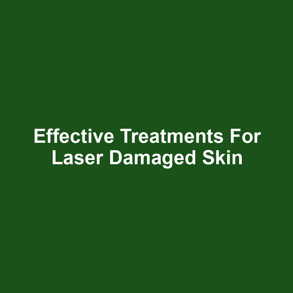 Effective Treatments for Laser Damaged Skin
